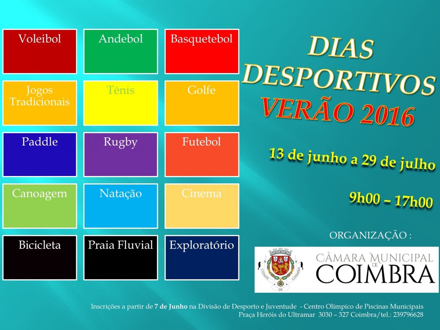 Abertas as inscrições para os “Dias Desportivos de Verão – Coimbra 2016”