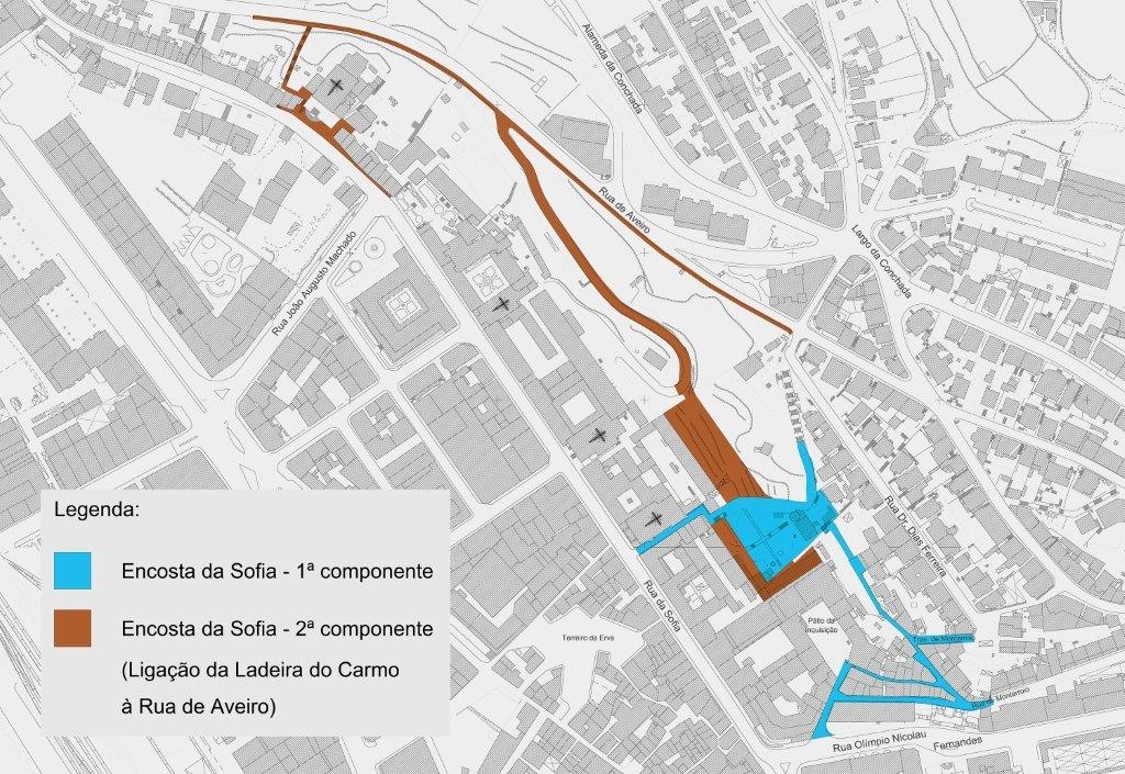 Obra da “Encosta da Sofia – Ligação da Ladeira do Carmo à Rua de Aveiro” já tem projeto de execução