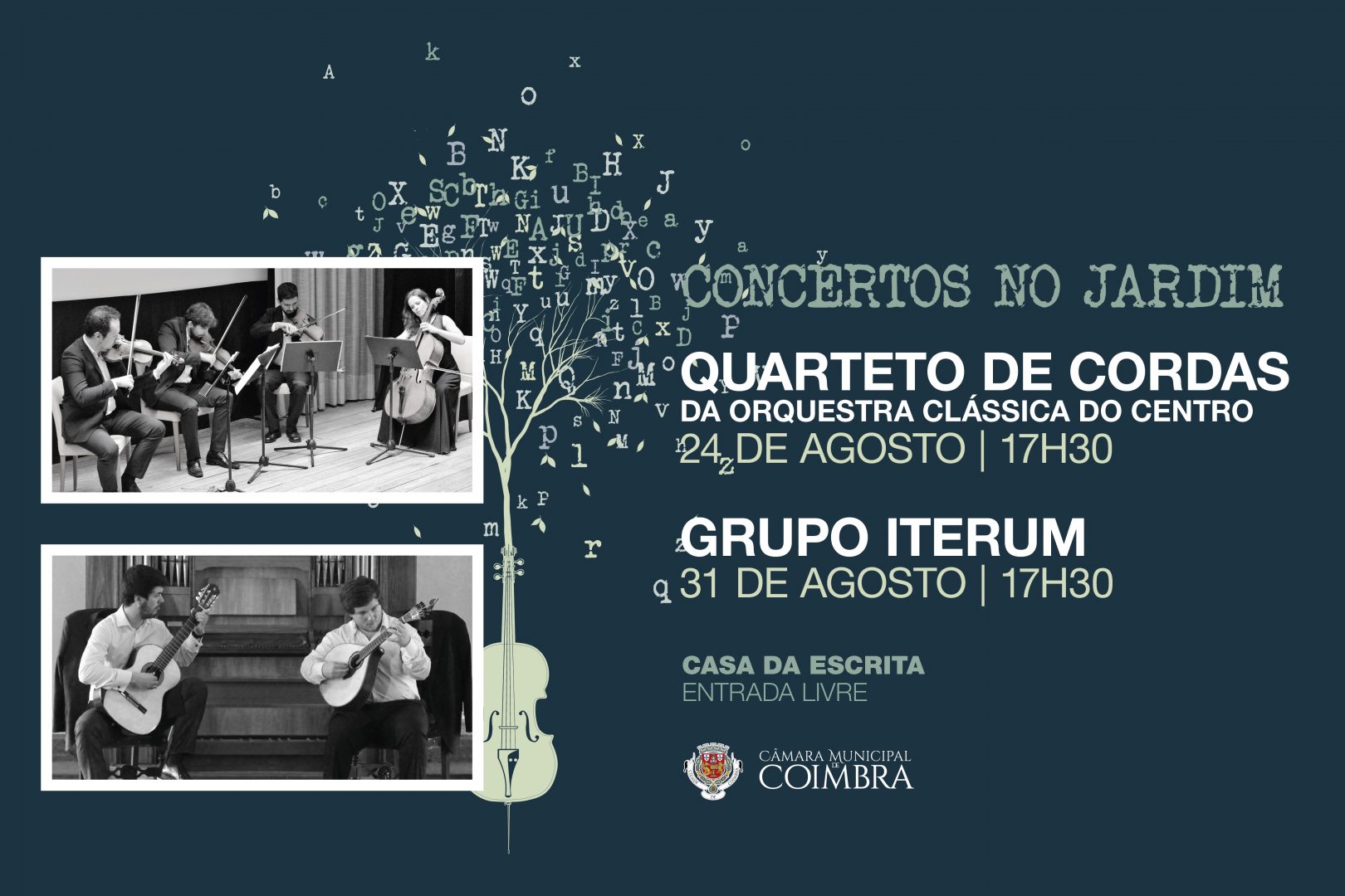 Jardim da Casa da Escrita acolhe concertos nos próximos dias 24 e 31