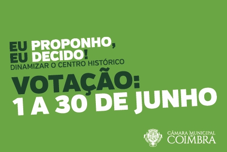 Fase de votação do orçamento participativo do Município de Coimbra começa hoje e vai até 30 de junho
