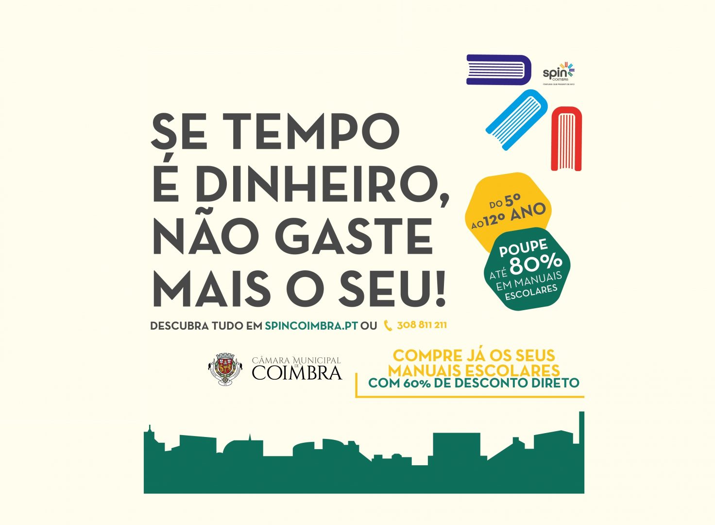 Programa SPIN Coimbra: poupança pode chegar aos 80% em manuais escolares