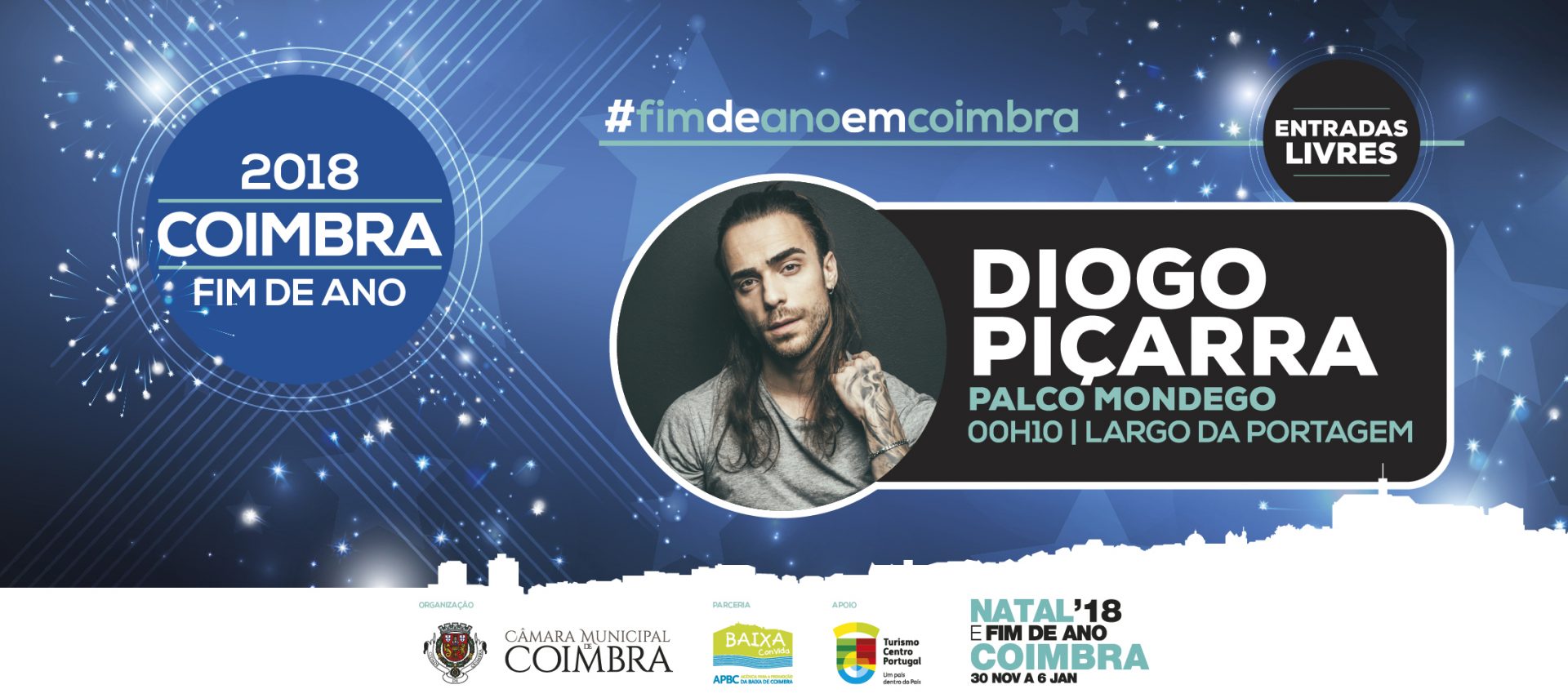 Coimbra entra em 2019 com concerto de Diogo Piçarra
