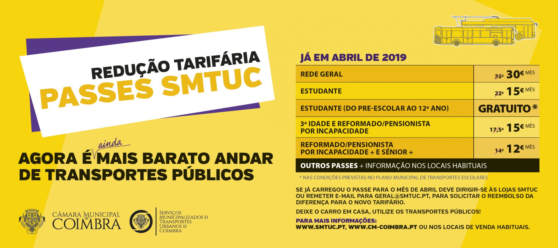 CM Coimbra reduz custo dos passes e expande rede dos transportes públicos