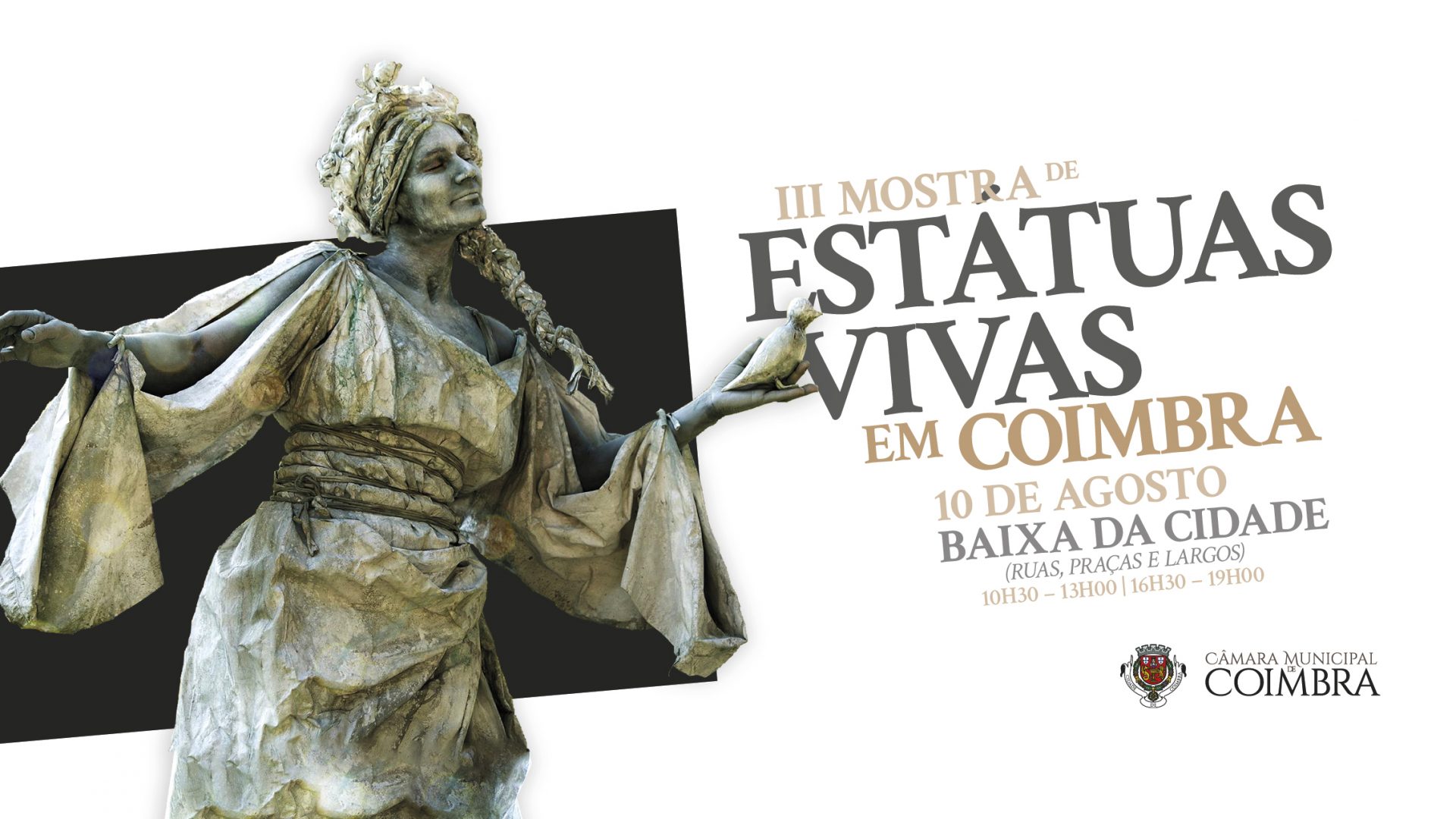 III Mostra de Estátuas Vivas em Coimbra vai animar ruas, praças e largos da Baixa