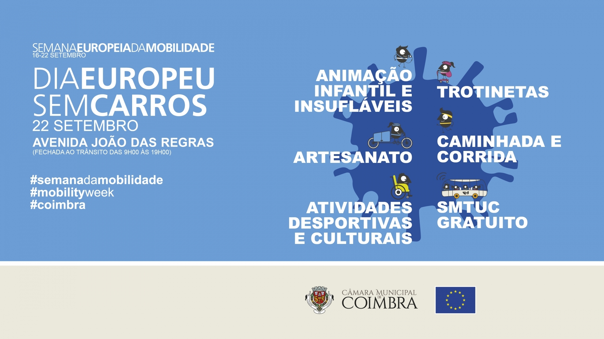 Coimbra comemora “Dia Europeu Sem Carros” com atividades na Av. João das Regras