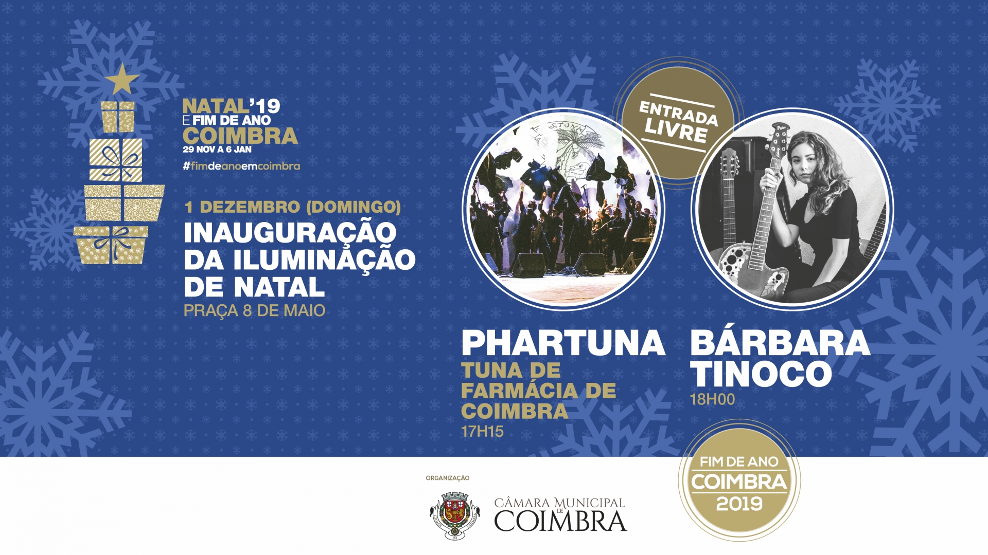 Coimbra acende luzes de Natal no dia 1 de dezembro ao som de Bárbara Tinoco