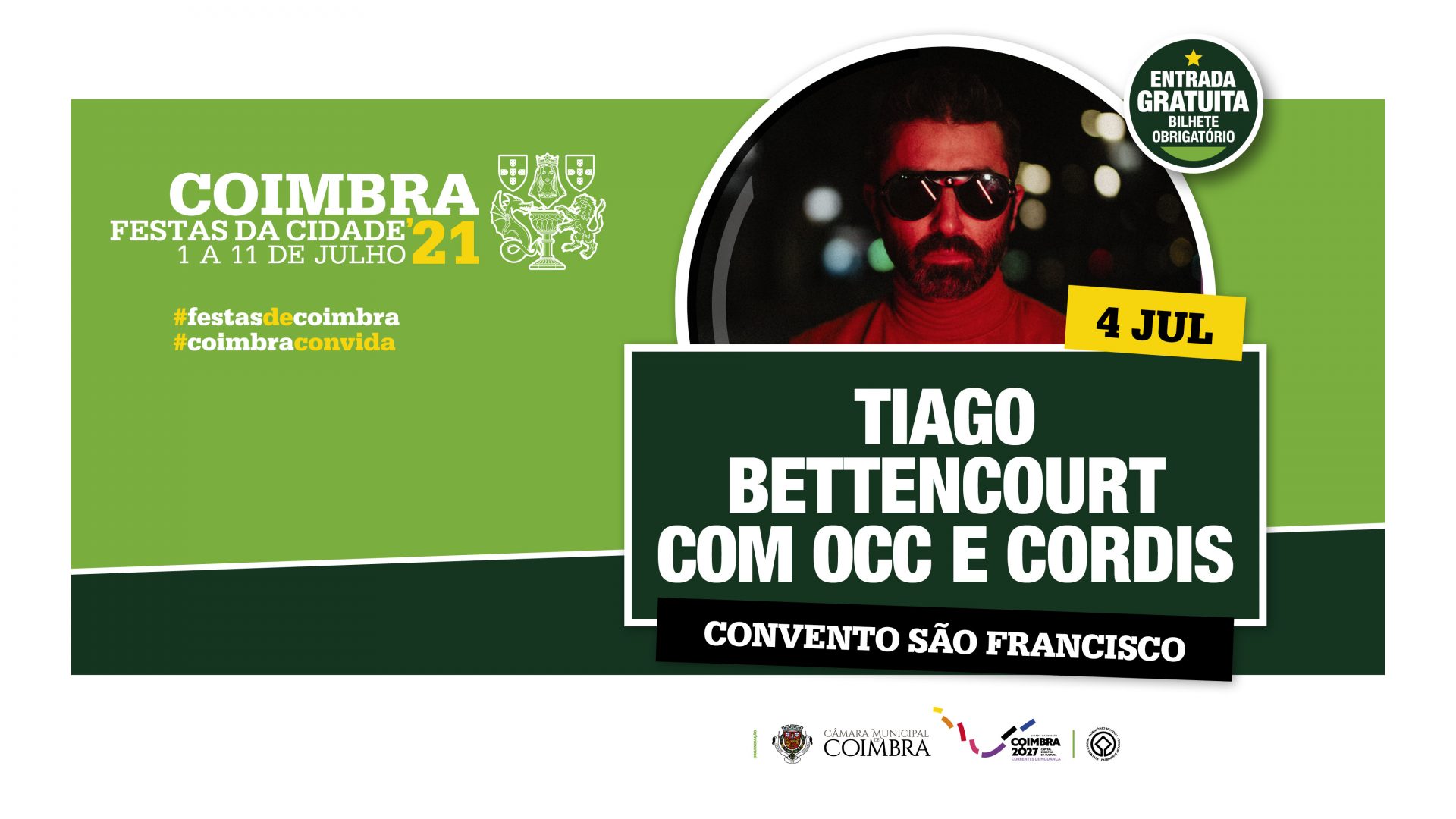 Dia da Cidade de Coimbra marca concerto inédito de Tiago Bettencourt com OCC e Cordis