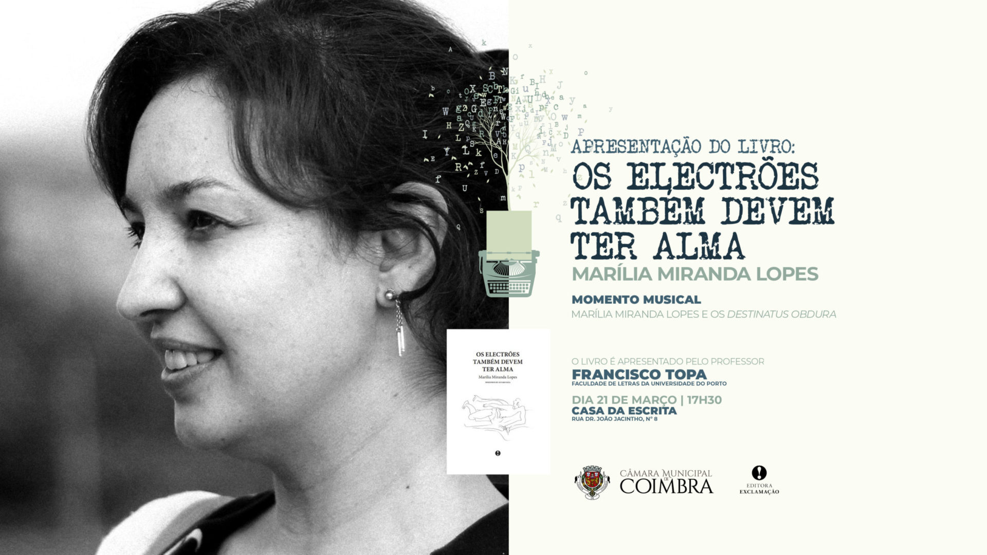 Câmara de Coimbra assinala Dia Mundial da Poesia com ações em diferentes espaços e para públicos distintos