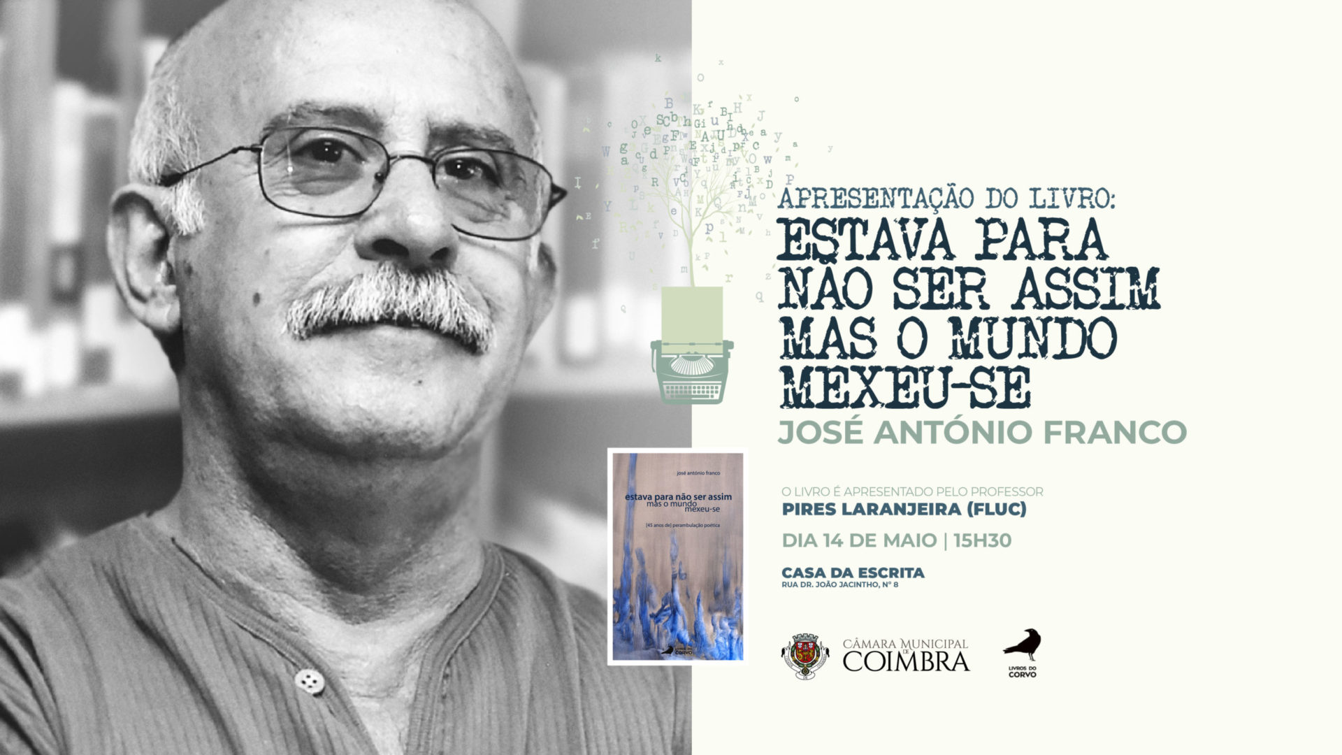 José António Franco apresenta livro na Casa da Escrita no próximo sábado
