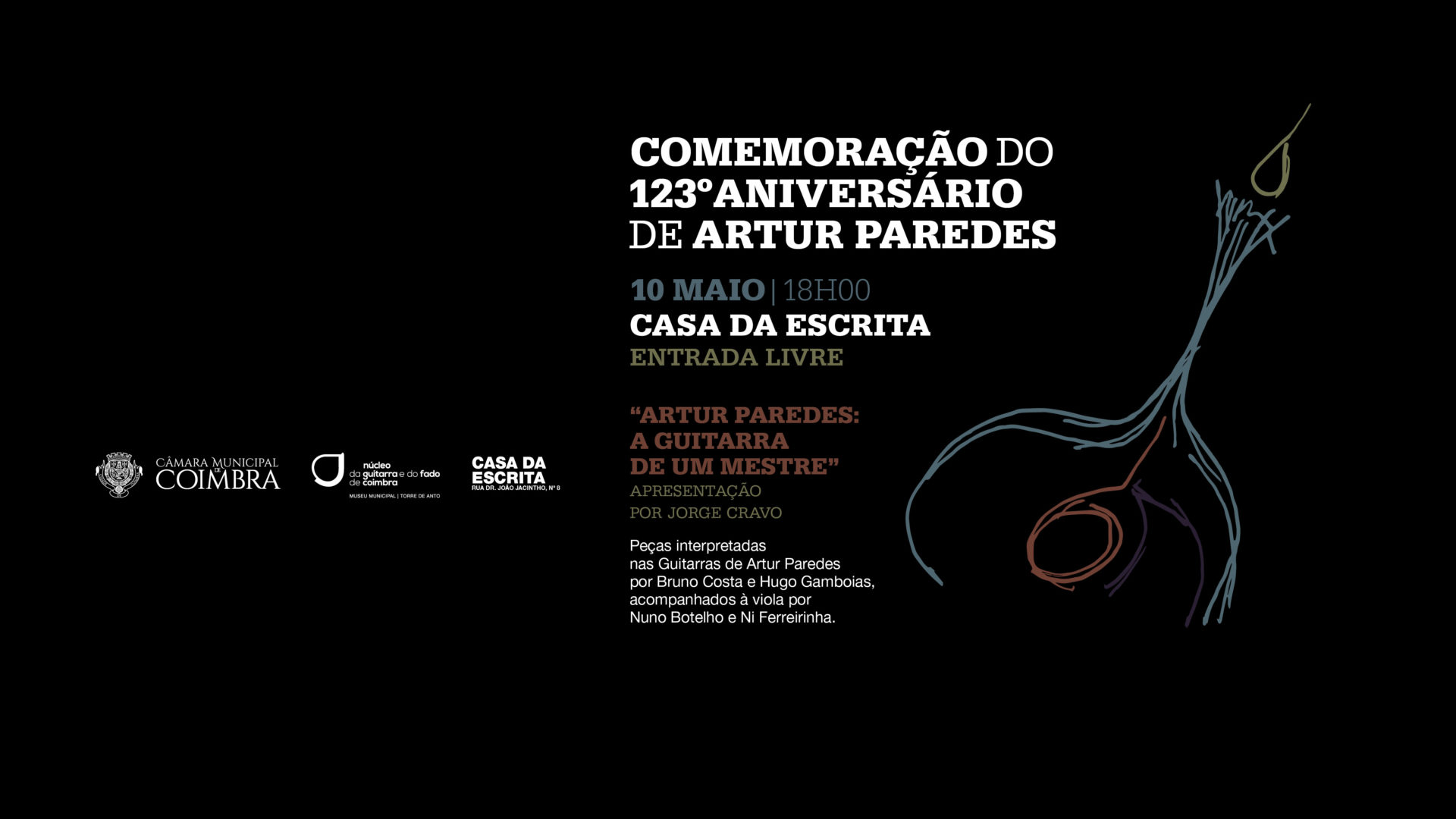Câmara de Coimbra evoca 123.º aniversário de Artur Paredes, no dia 10 de maio, na Casa da Escrita
