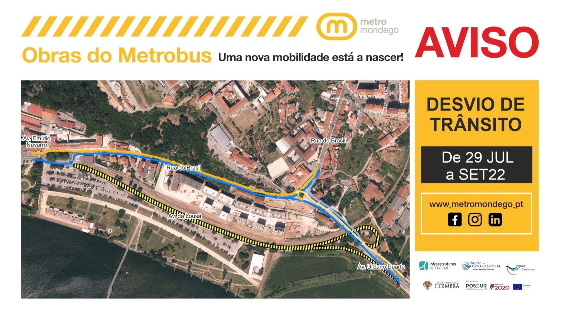 Obras do Metrobus – Corte de trânsito na Avenida da Lousã