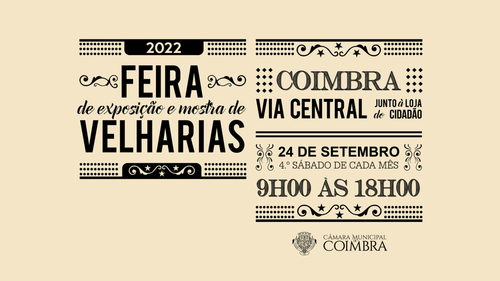 Feira de Velharias na Via Central no próximo sábado