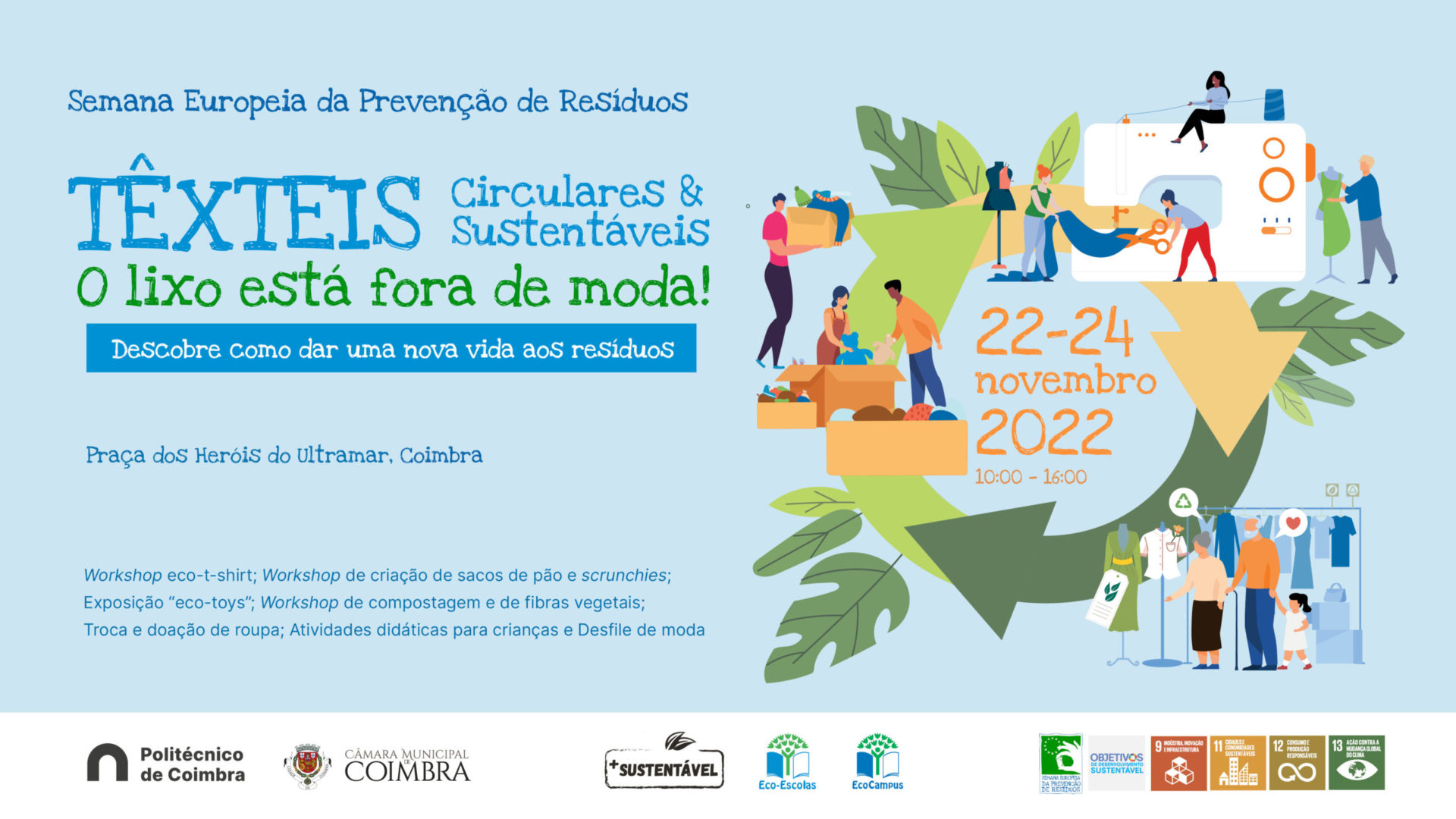 CM de Coimbra e IPC aderem à Semana Europeia da Prevenção de Resíduos com Feira na Praça dos Heróis do Ultramar