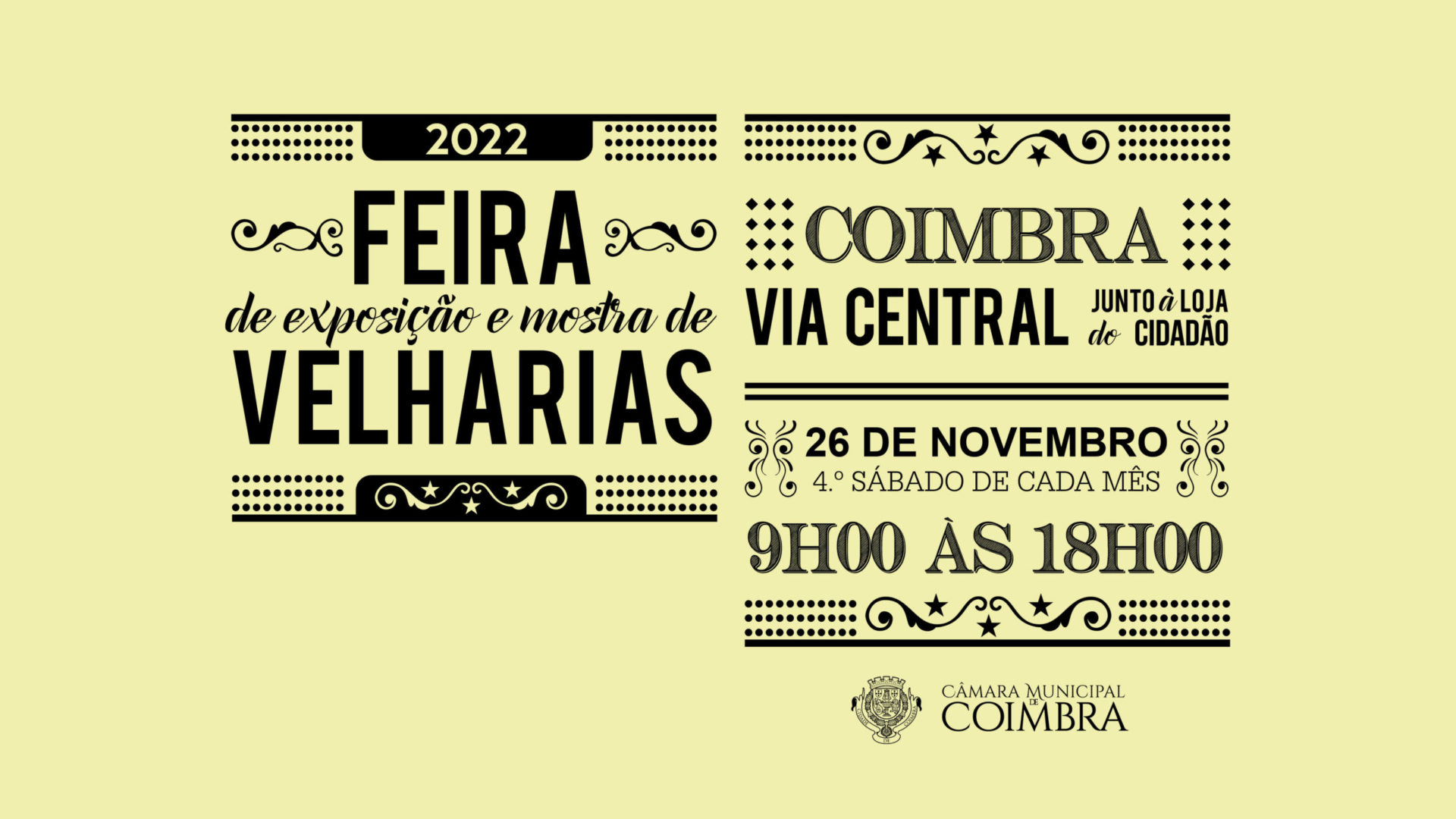 Feira de Velharias na Via Central no próximo sábado