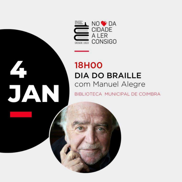 Manuel Alegre apresenta edição em braille da sua obra poética amanhã, na Biblioteca Municipal