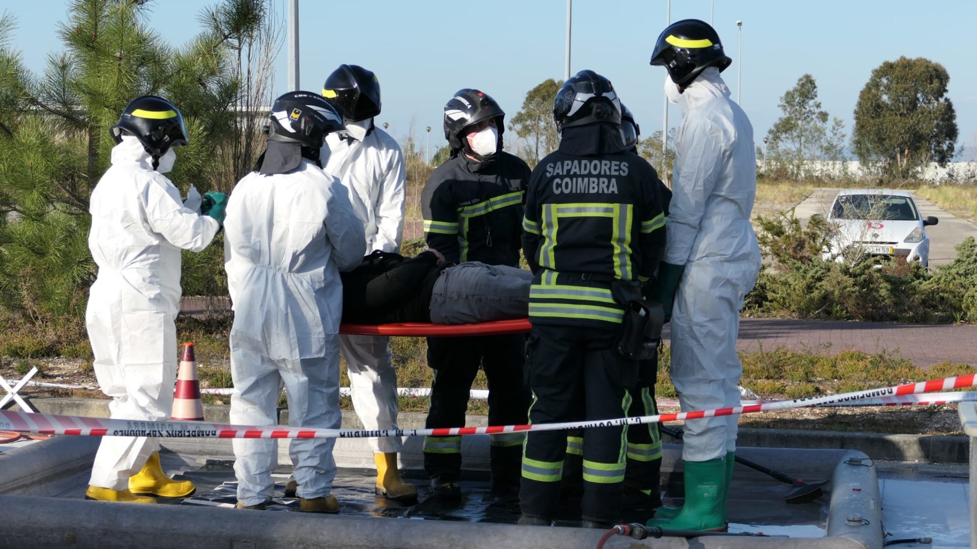 Bombeiros de Coimbra testaram meios em exercício com matérias perigosas no iParque