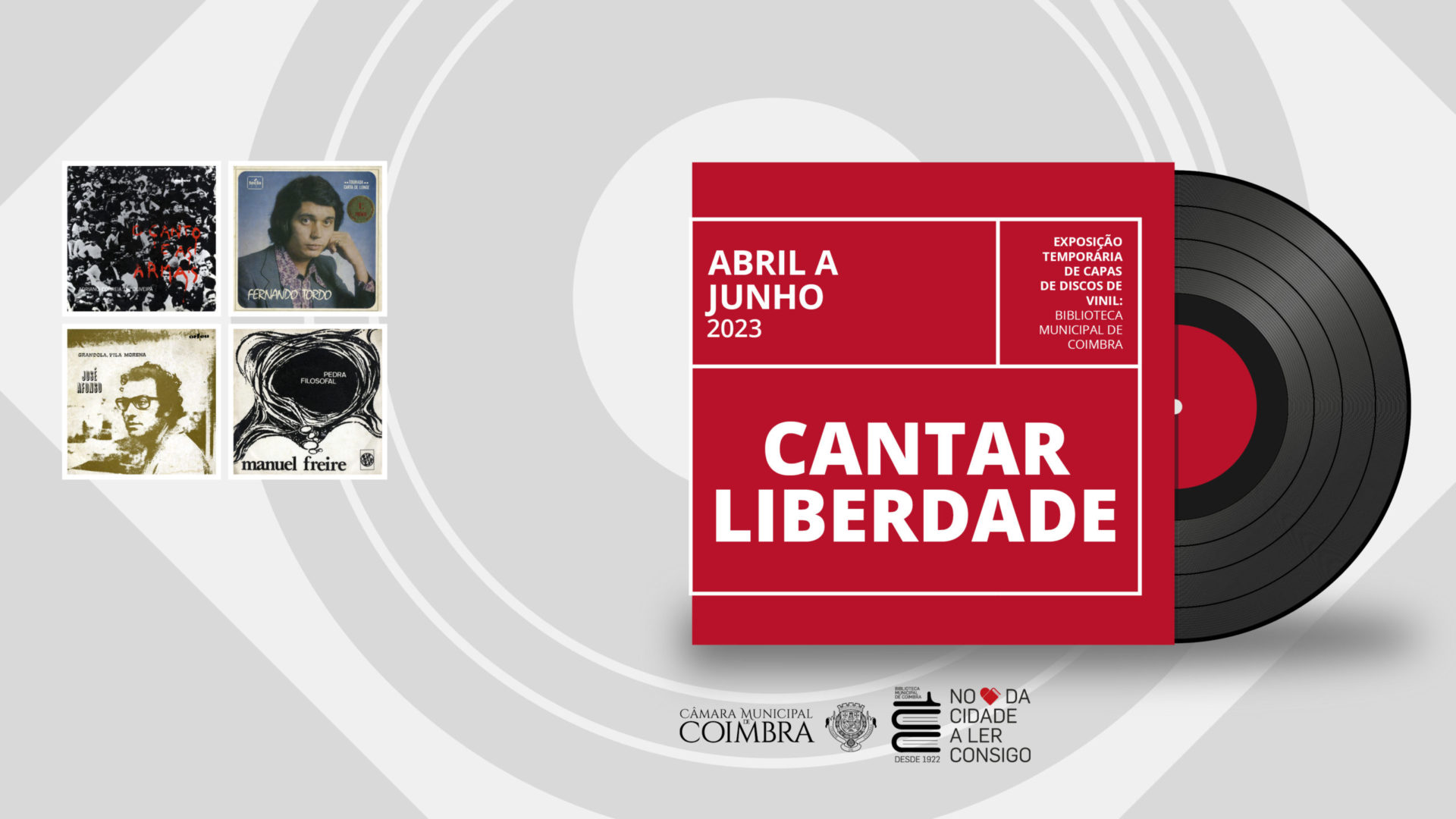 Biblioteca Municipal mostra capas de discos que cantaram a liberdade