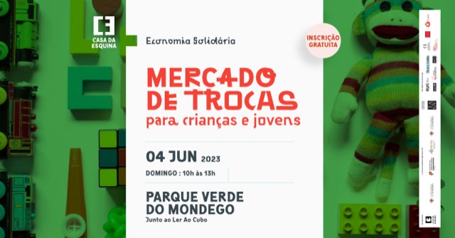 “Mercado de Trocas” para crianças e jovens no dia 4 de junho no Parque Verde do Mondego