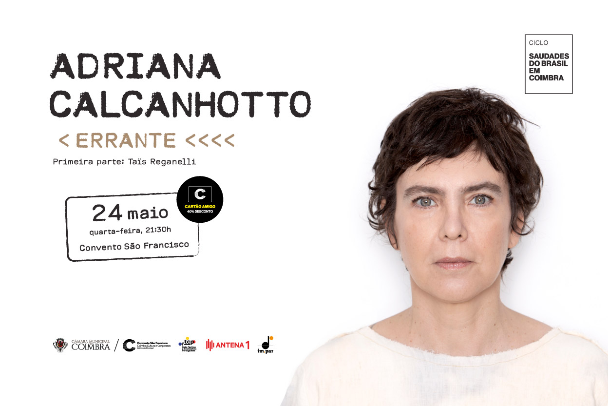 Adriana Calcanhotto escolhe Coimbra para a estreia do novo álbum “Errante”