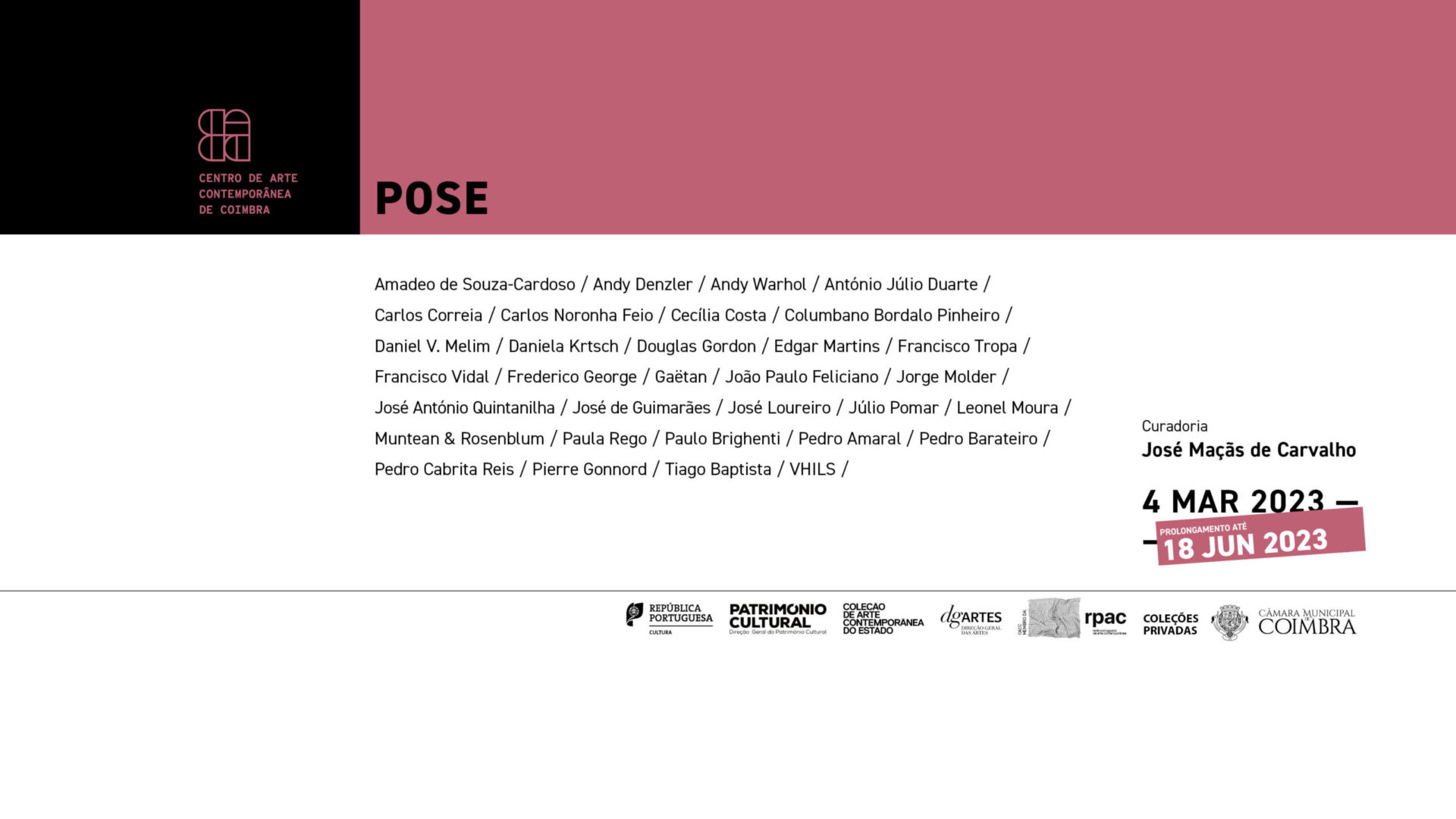 Exposição “POSE” prolonga-se até 18 de junho no Centro de Arte Contemporânea de Coimbra
