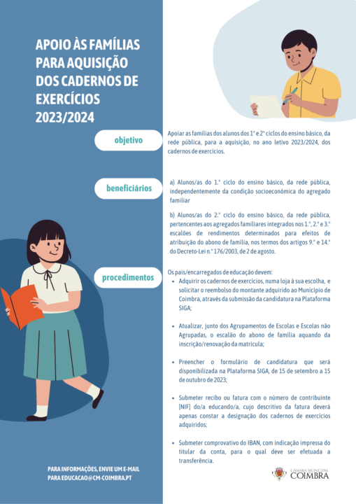 Apoio às famílias para aquisição dos cadernos de exercícios