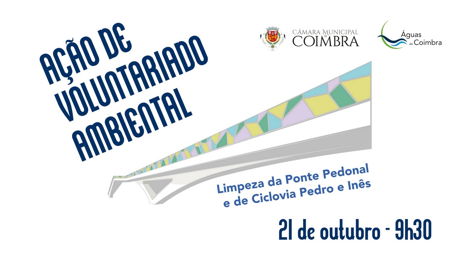 Águas de Coimbra promove ação de voluntariado ambiental para limpeza da ponte pedonal