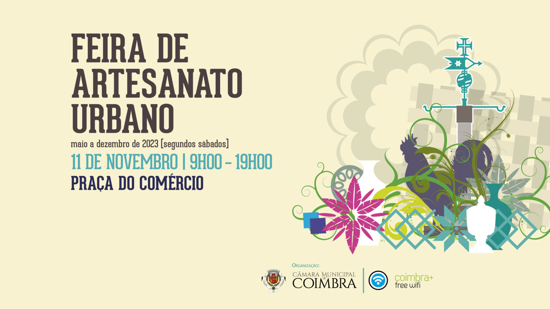 Feira de Artesanato Urbano reúne dezenas de expositores na Praça do Comércio no próximo sábado