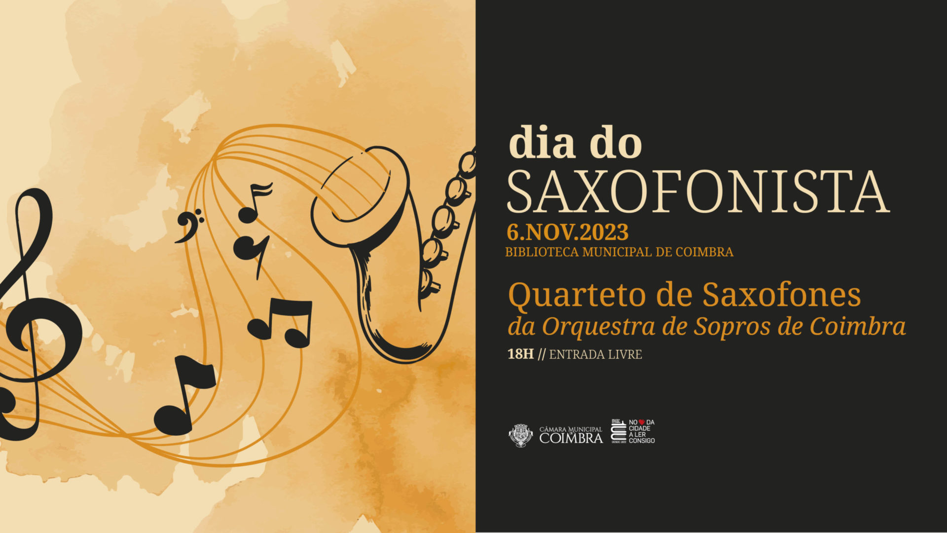 Dia do Saxofonista assinalado 2ª feira com concerto na Biblioteca Municipal de Coimbra
