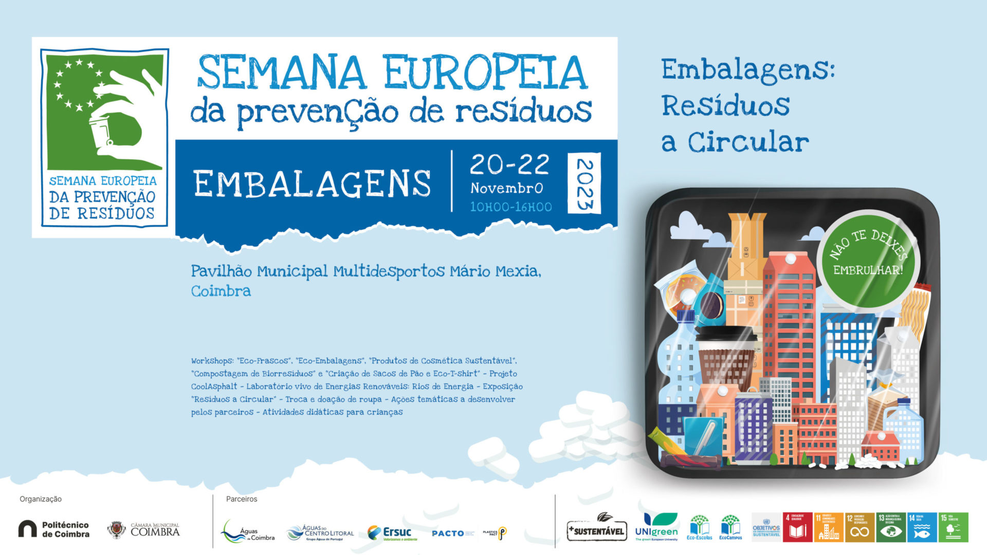 Câmara assinala Semana Europeia de Resíduos de 20 a 24 novembro que tem como tema as embalagens