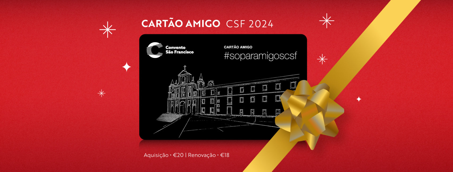 Cartão Amigo do Convento São Francisco para 2024 mantém desconto de 40% e já está à venda