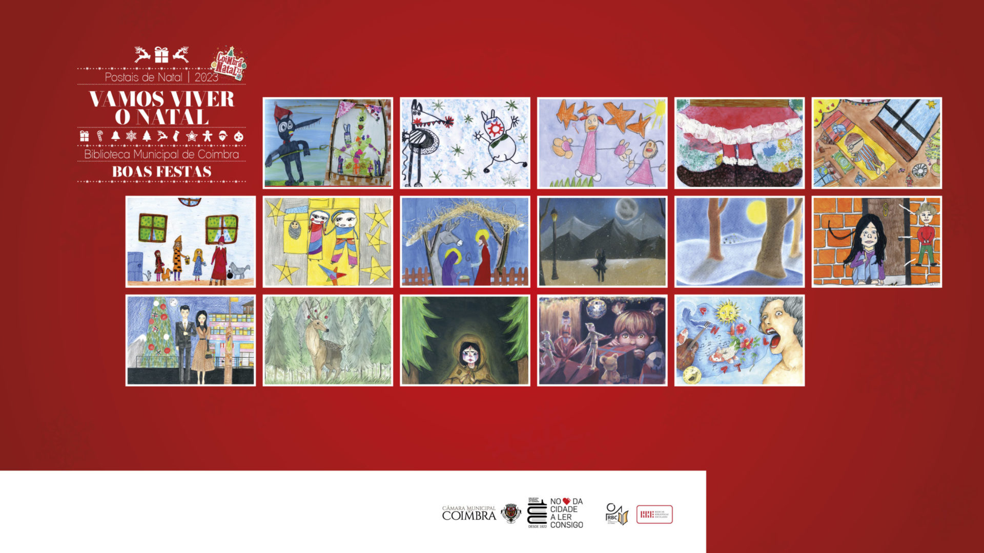 Postais “Vamos viver o Natal” expostos na Biblioteca Municipal até 6 de janeiro