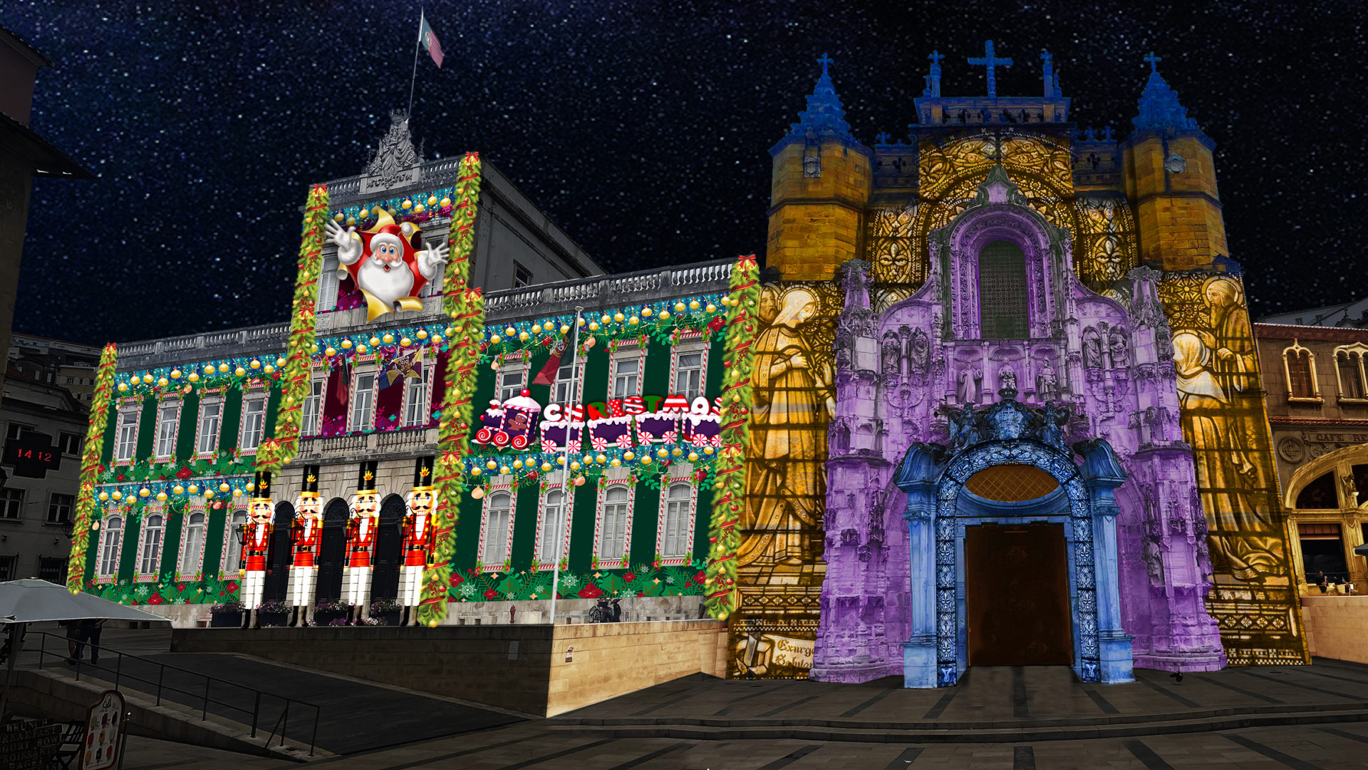 Espetáculo de videomapping e dança “A Parada do Quebra-Nozes” na Praça 8 de Maio