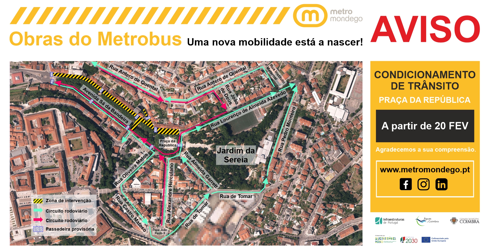Obras do Metrobus – Condicionamento de trânsito na Praça da República