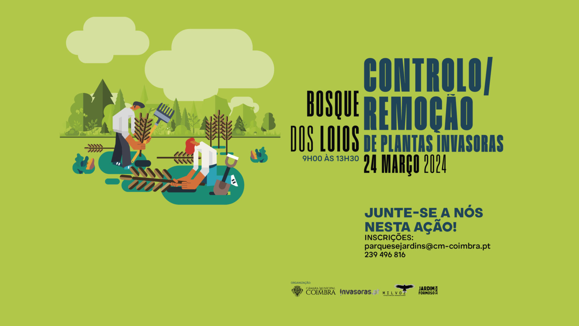 Coimbra realiza ação de voluntariado para remoção de invasoras no futuro Bosque dos Loios