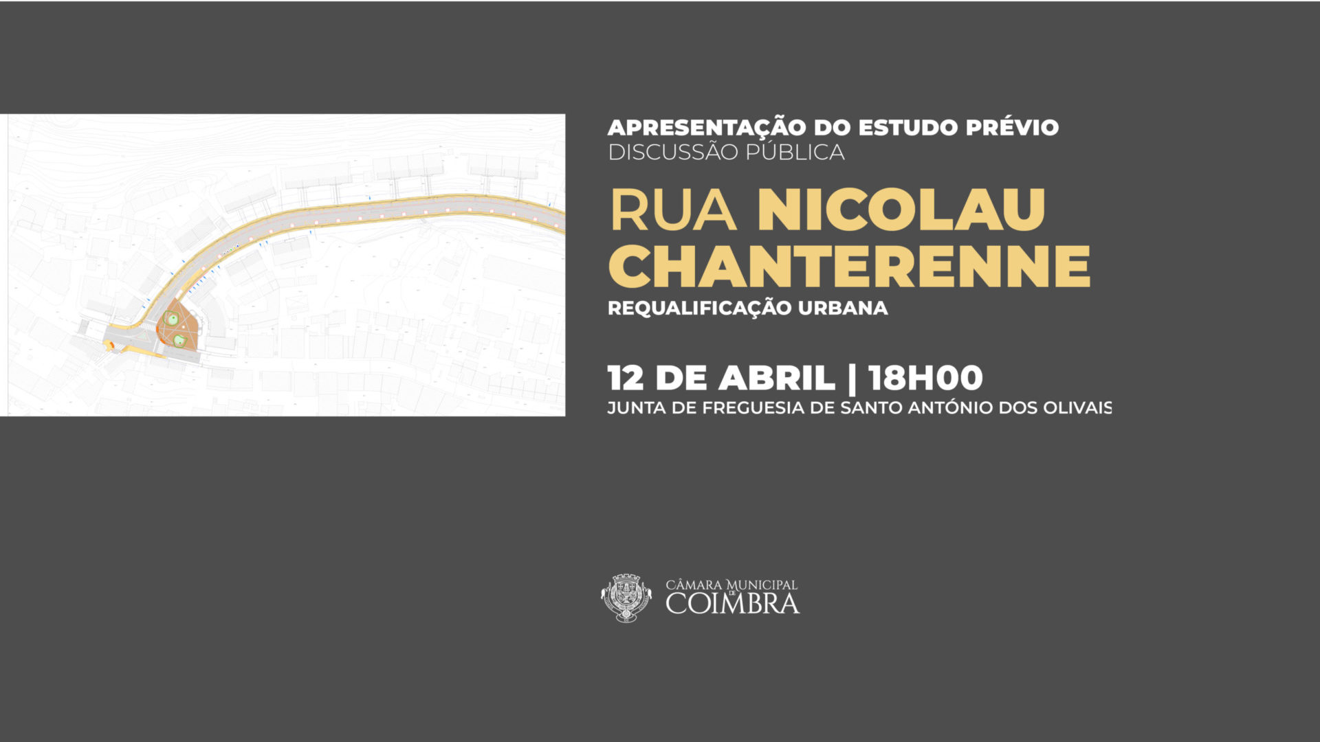 CM de Coimbra promove sessão pública para debater requalificação da Rua Nicolau Chanterenne na Junta dos Olivais