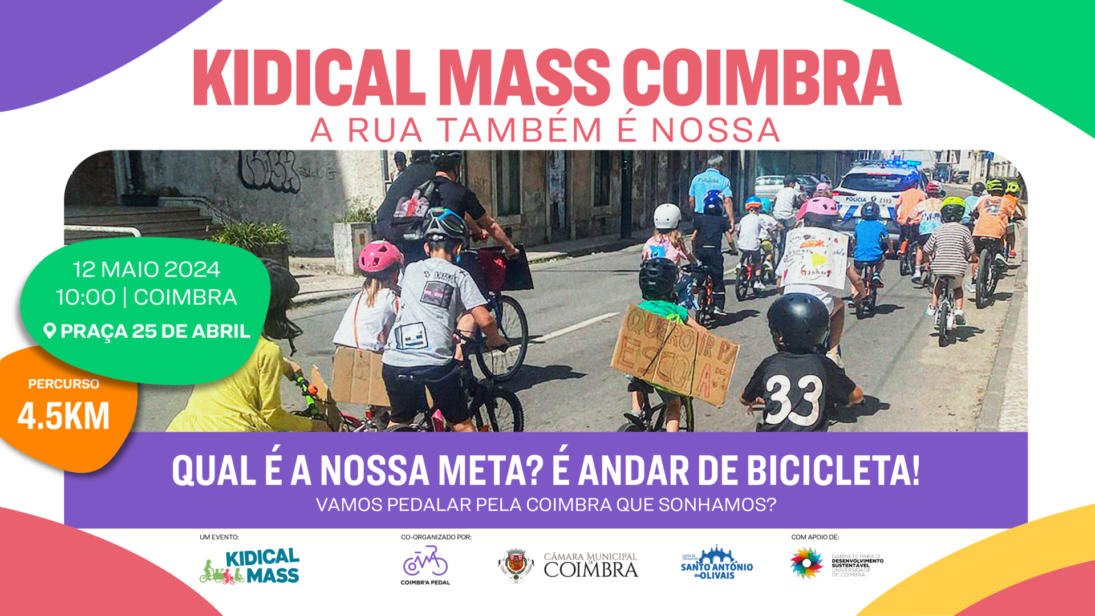 Kidical Mass percorre as ruas de Coimbra no próximo domingo para promover a mobilidade ciclável