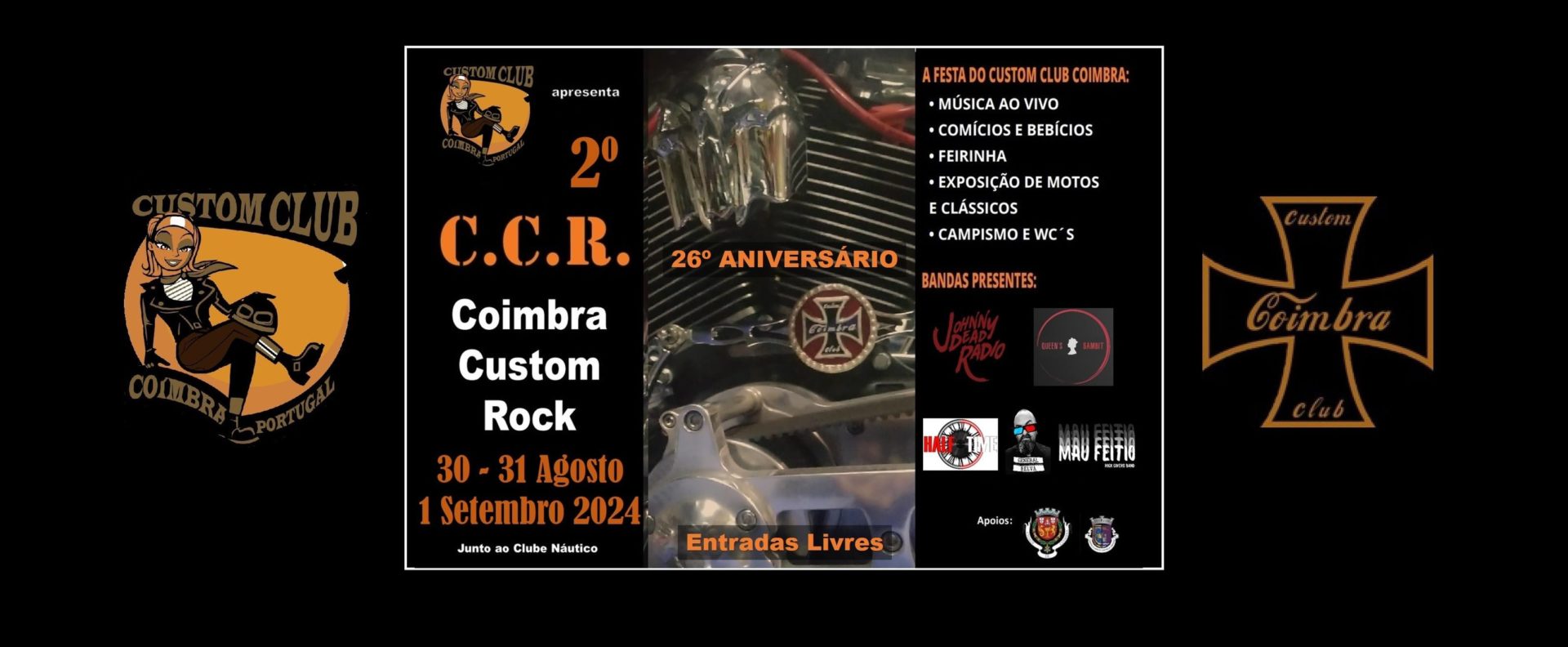 CM de Coimbra estabelece protocolo com Costum Clube Coimbra para a realização do Coimbra Costum Rock