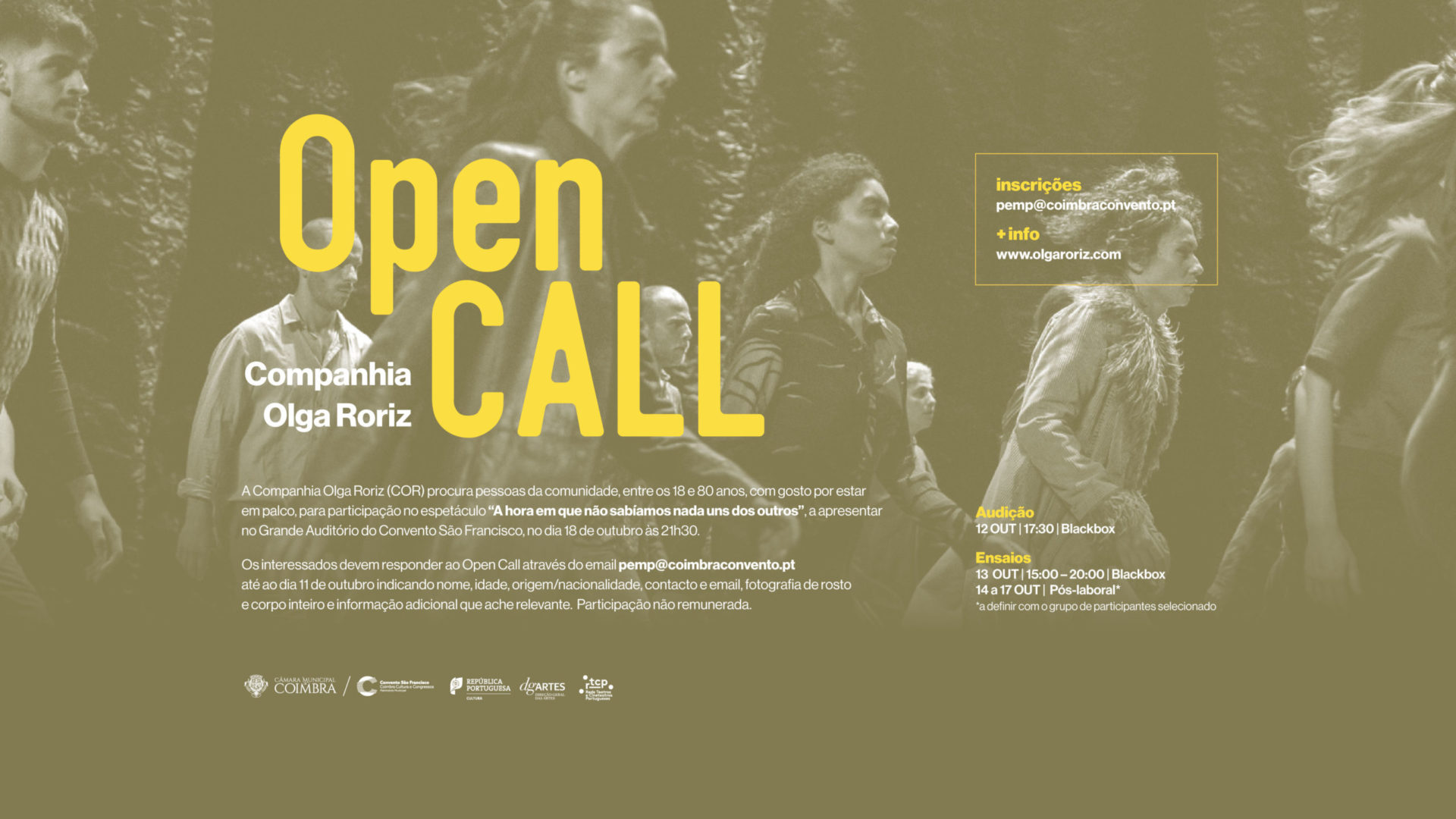 Olga Roriz desafia a comunidade a participar no espetáculo que vai levar ao Convento São Francisco