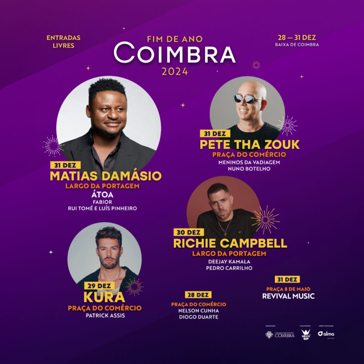 Fim de Ano em Coimbra estende-se por 4 dias e apresenta cartaz de luxo em 3 palcos