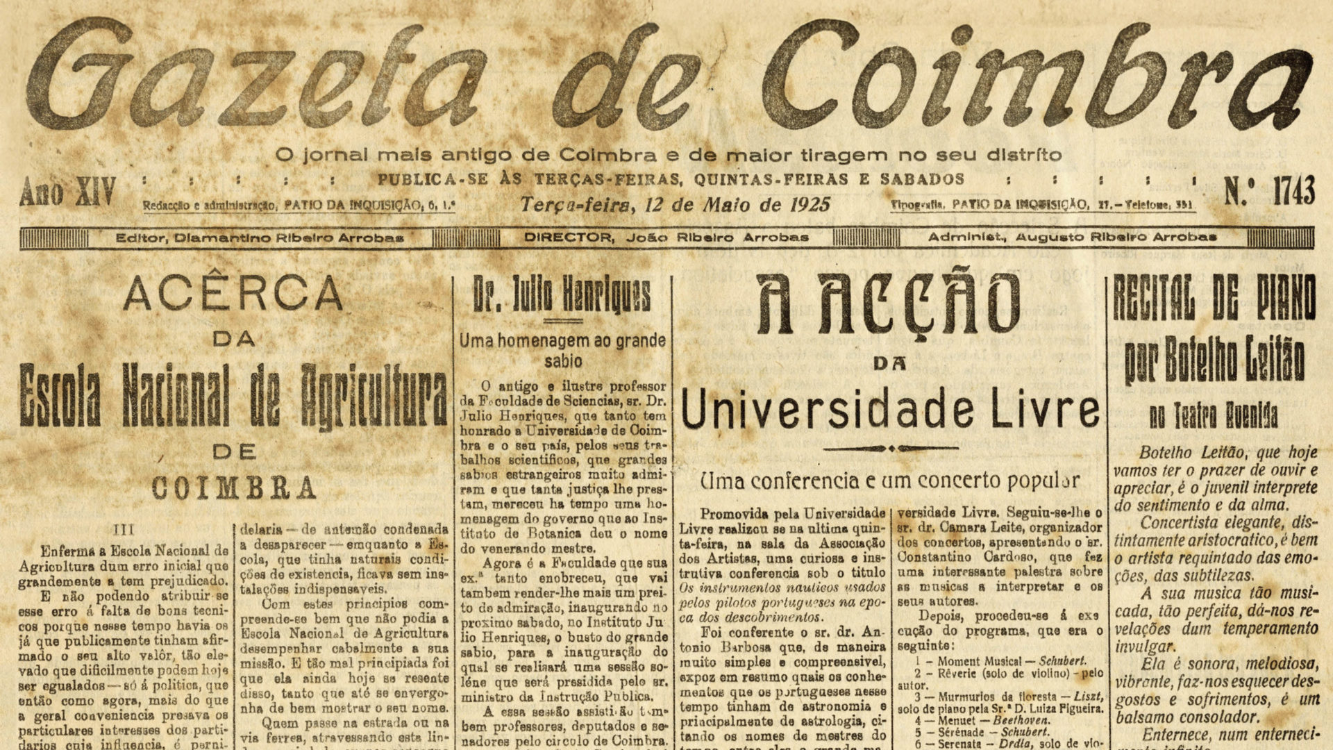 Centenário da Universidade Livre de Coimbra é mote para exposição na Galeria Almedina