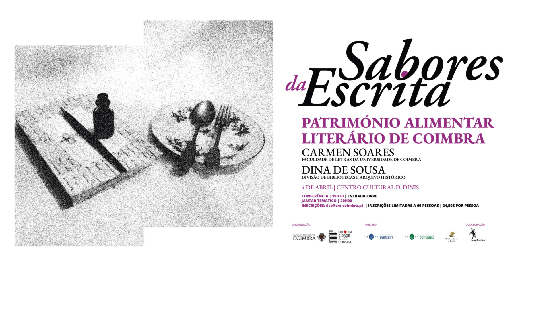 Próximo “Sabores da Escrita” decorre a 4 de abril no Centro Cultural D. Dinis