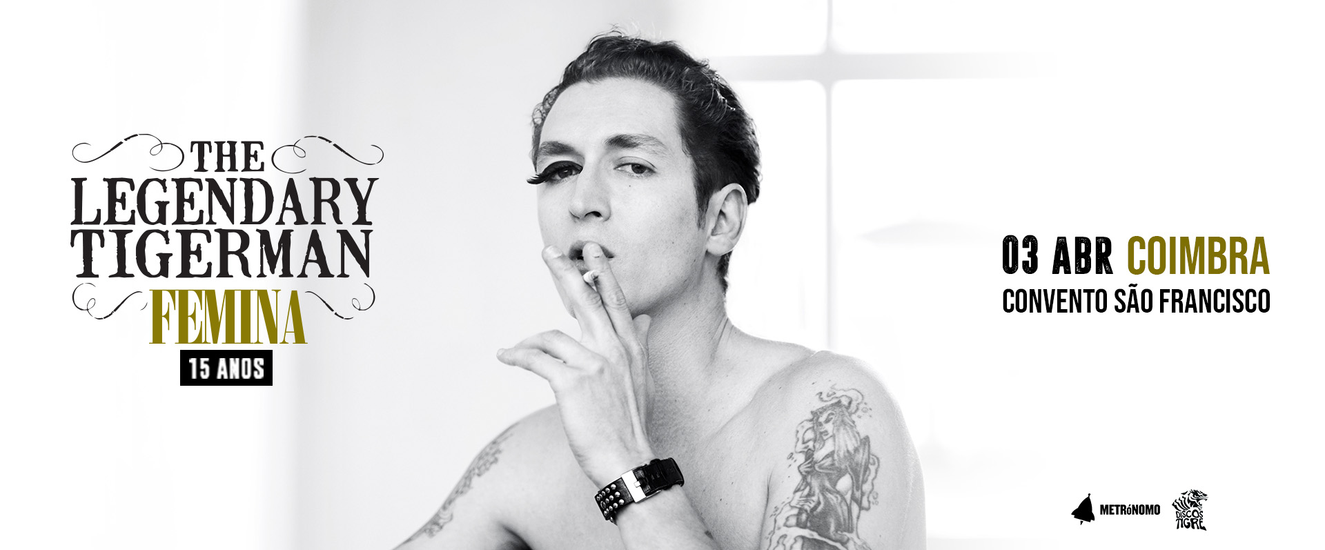 The Legendary Tigerman revisita “Femina” a 3 de abril no Convento São Francisco