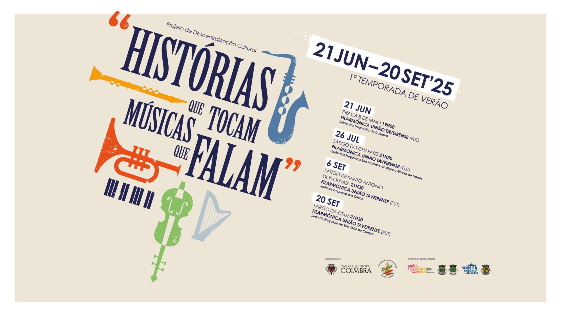 Projeto de descentralização cultural junta música e história local nas freguesias de Coimbra