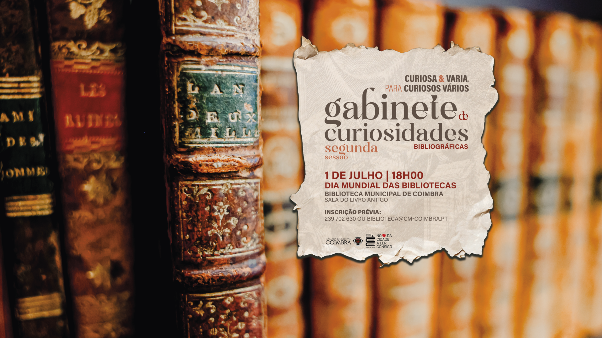 CM de Coimbra promove nova sessão de Gabinete de Curiosidades Bibliográficas a 1 de julho