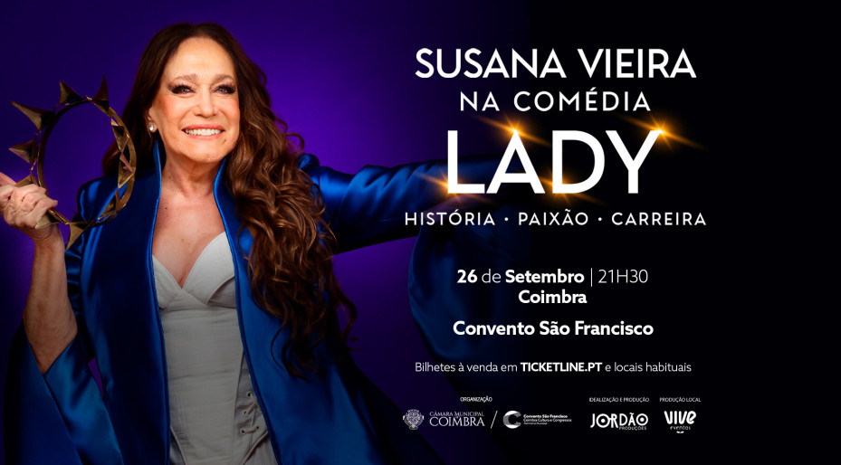 Susana Vieira apresenta “Lady” no Convento São Francisco a 26 de setembro