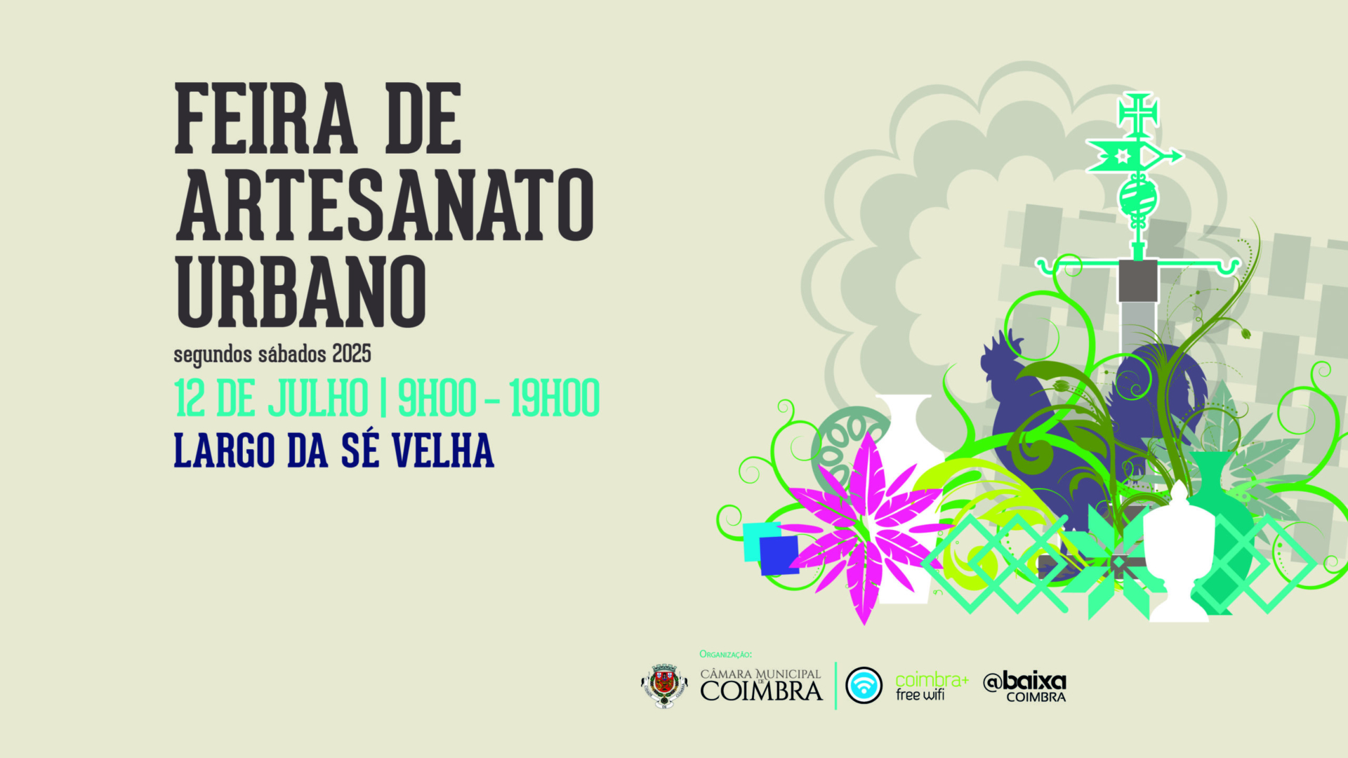 Feira de Artesanato Urbano regressa ao Largo da Sé Velha este sábado com animação musical