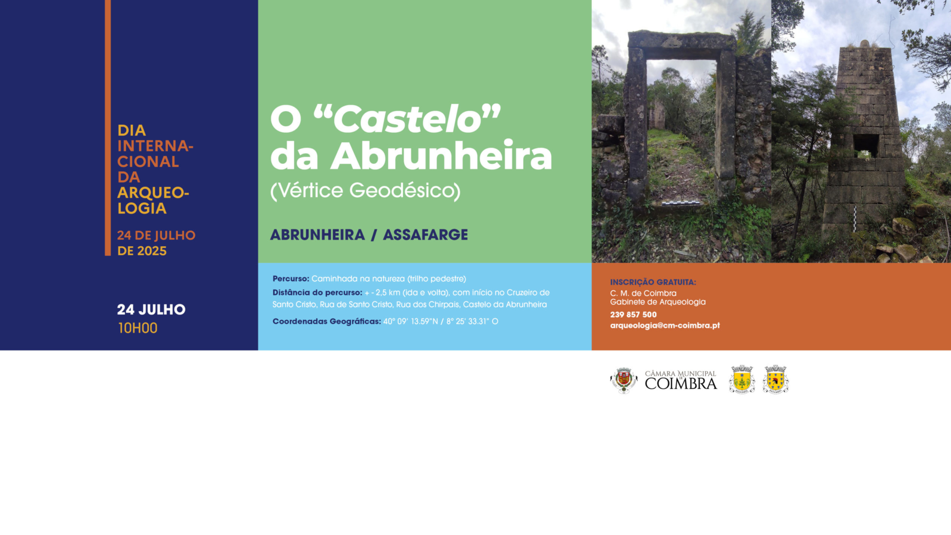 CM de Coimbra assinala Dia Internacional da Arqueologia com visita guiada ao Castelo da Abrunheira