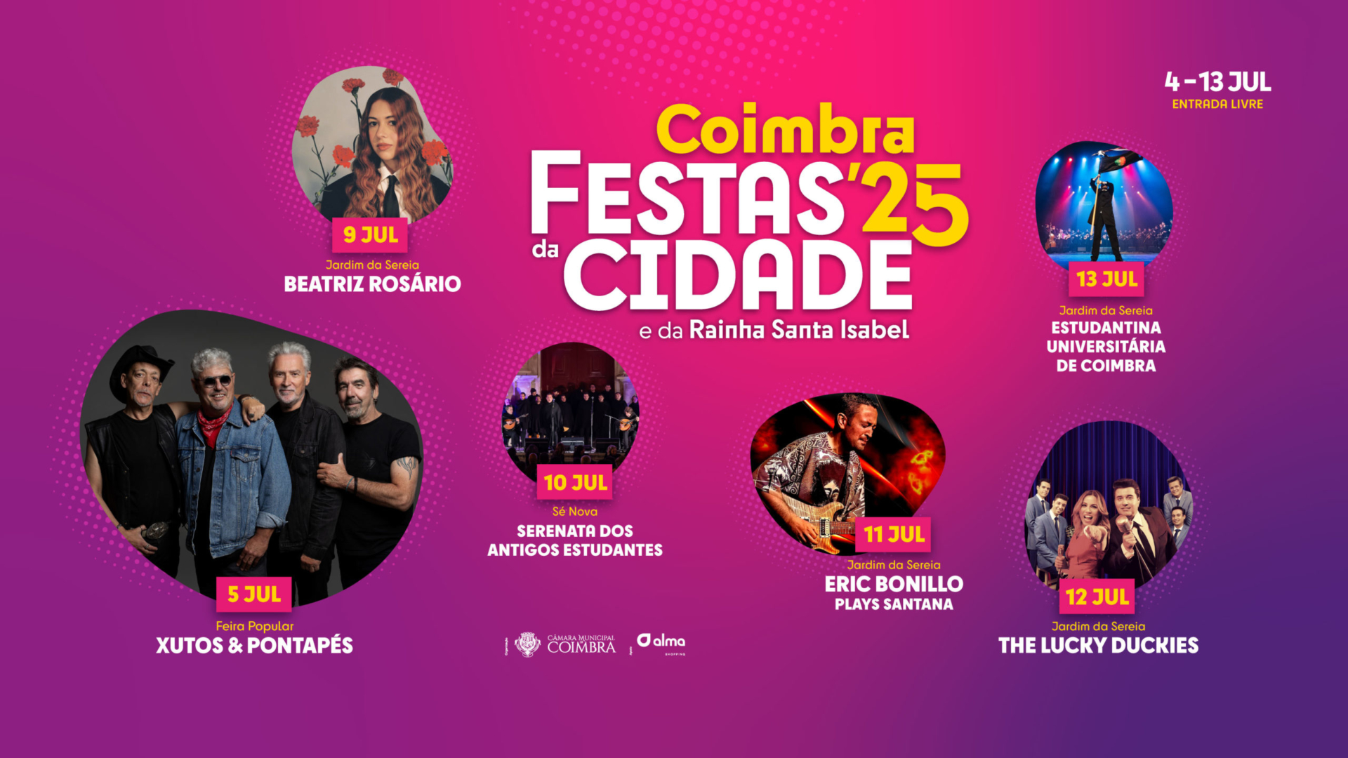 Festas da Cidade 2025 animam Coimbra de 4 a 13 de julho | Condicionamentos de trânsito, alterações aos SMTUC e restrições no espaço público