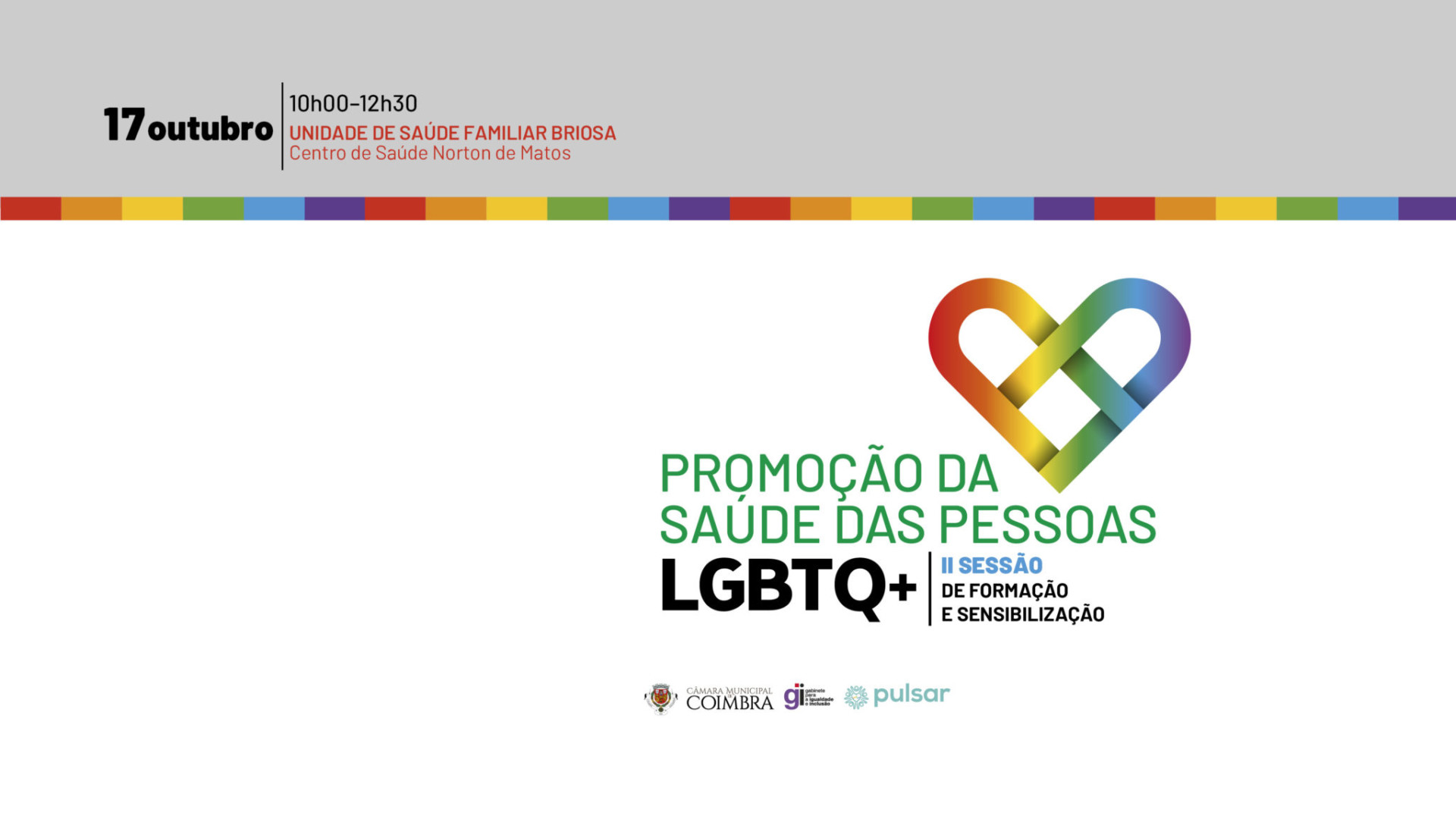 CM de Coimbra promove II Sessão de Formação sobre a Promoção da Saúde das Pessoas LGBTQ+ a 17 de outubro