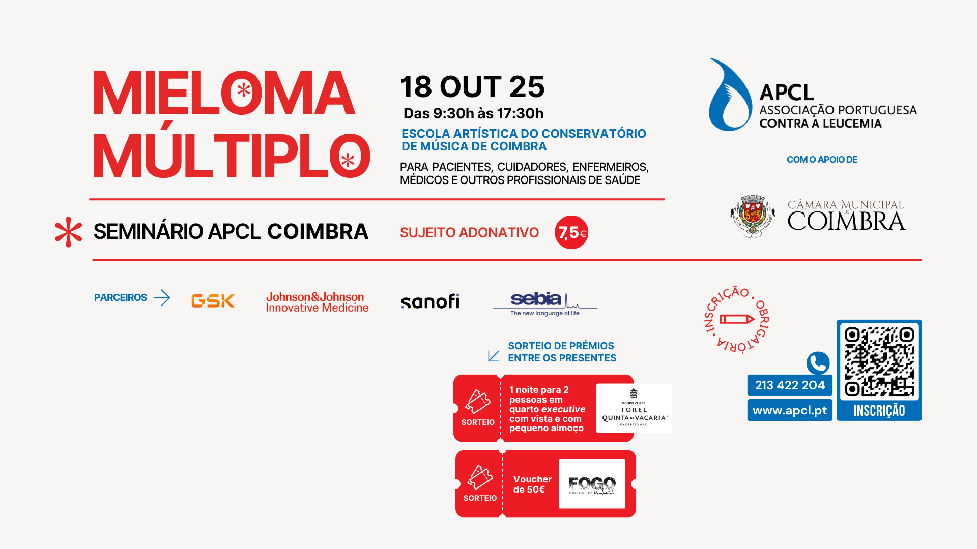 Conservatório de Música de Coimbra acolhe seminário sobre mieloma múltiplo dia 18 de outubro